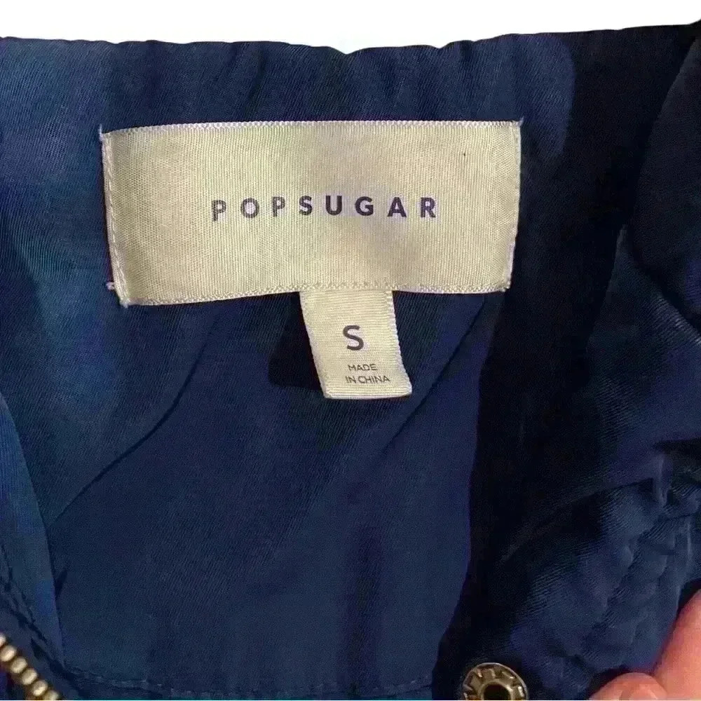 Pop Sugar Size Small Women’s Parka Navy Blue with adjustable clasps - Picture 7 of 8